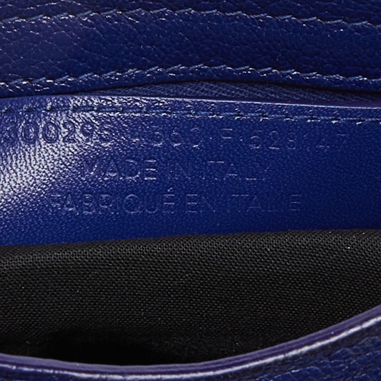Pre Owned Balenciaga Indigo Leather Mini Classic Metallic Edge City Bag