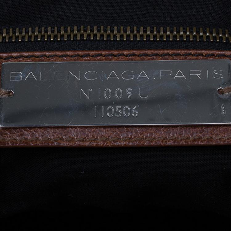 Pre Owned Balenciaga Brown Leather Giant 12 Tote