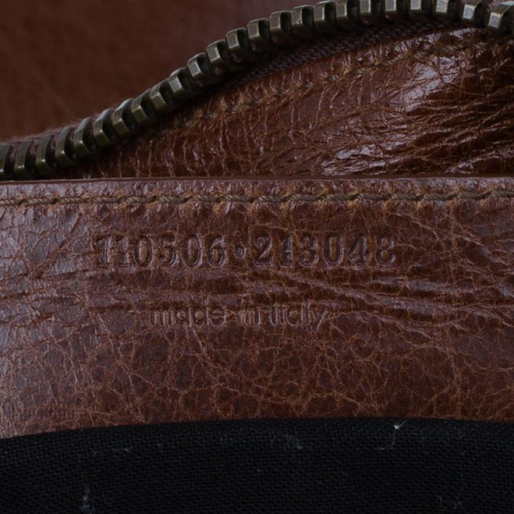 Pre Owned Balenciaga Brown Leather Giant 12 Tote