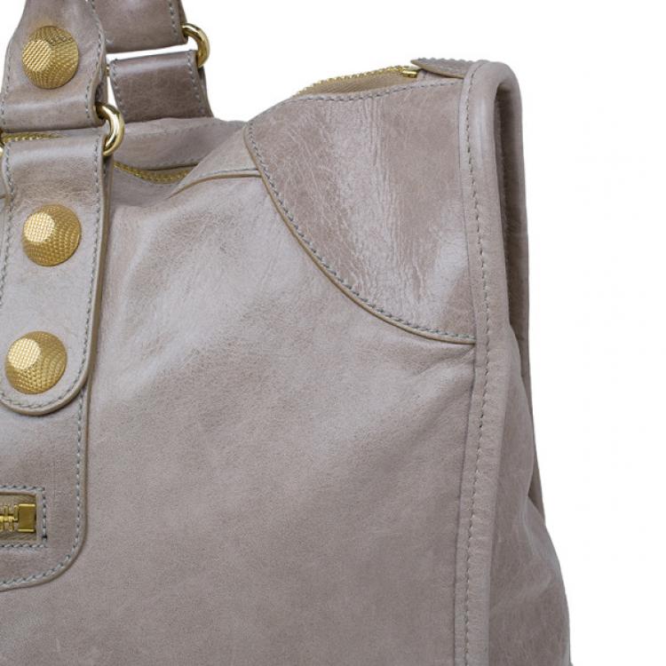 Pre Owned Balenciaga Beige Leather Large Weekend Bag