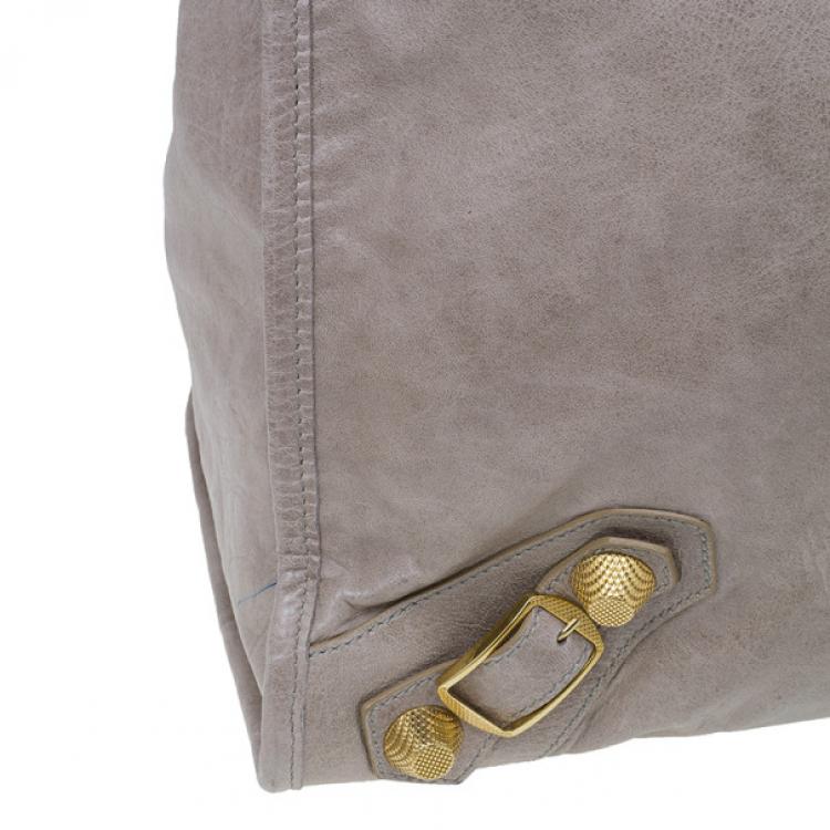Pre Owned Balenciaga Beige Leather Large Weekend Bag