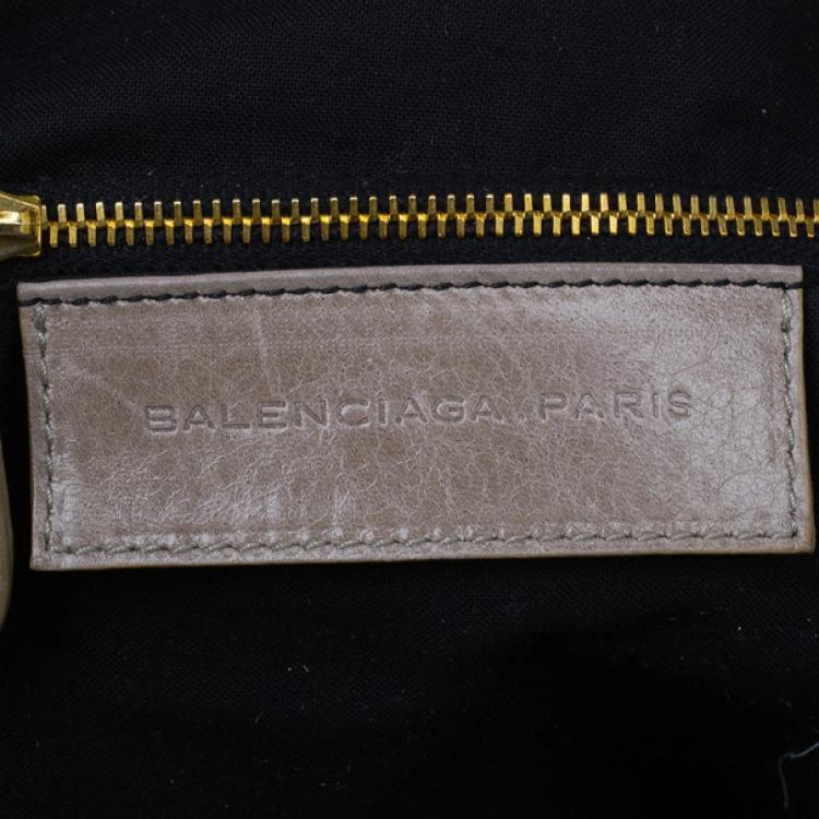 Pre Owned Balenciaga Beige Leather Large Weekend Bag