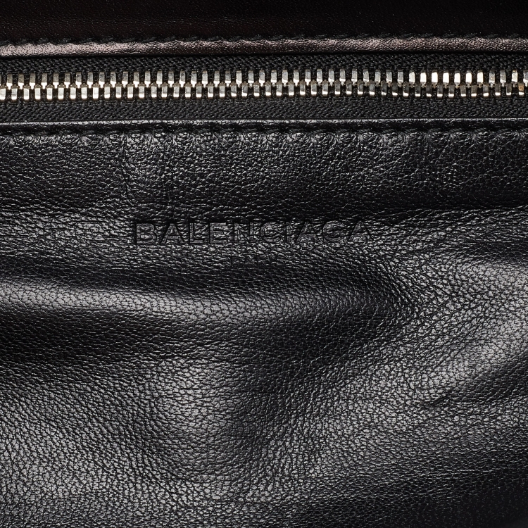 Pre Owned Balenciaga Black Leather Cable Shopper Tote