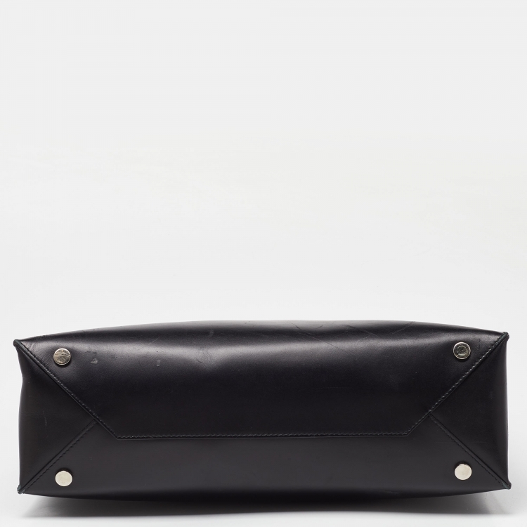 Pre Owned Balenciaga Black Leather Cable Shopper Tote