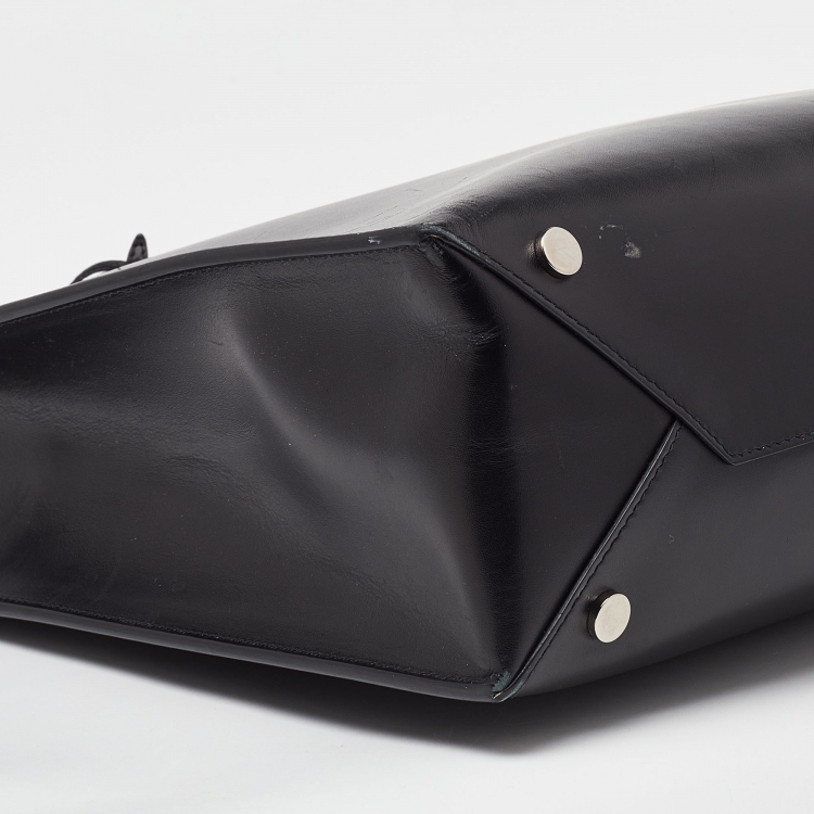 Pre Owned Balenciaga Black Leather Cable Shopper Tote