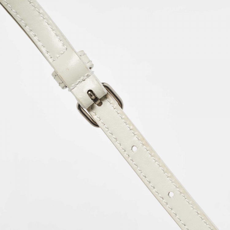 Pre Owned Balenciaga Off White Leather XS Hourglass Top Handle Bag