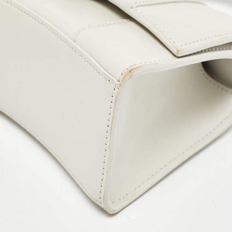 Pre Owned Balenciaga Off White Leather XS Hourglass Top Handle Bag