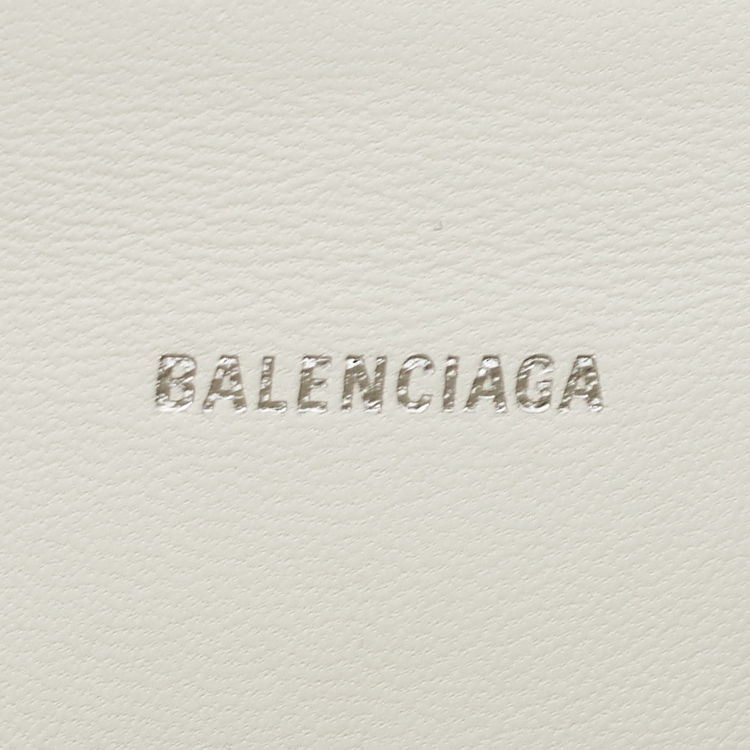 Pre Owned Balenciaga Off White Leather XS Hourglass Top Handle Bag