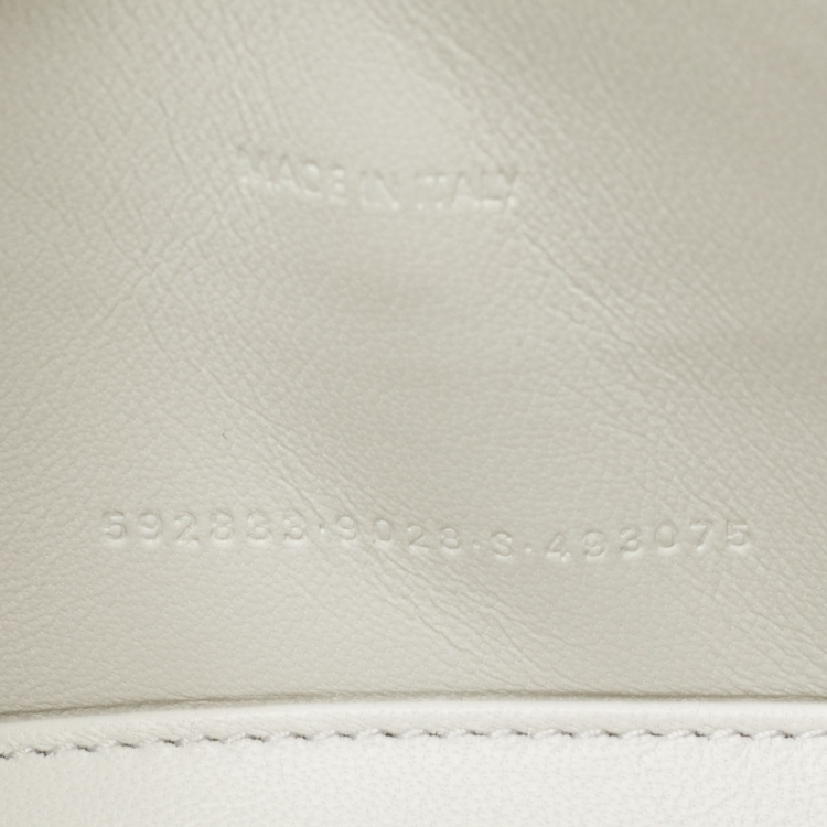 Pre Owned Balenciaga Off White Leather XS Hourglass Top Handle Bag