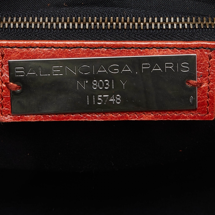 Pre Owned Balenciaga Orange Leather RH Classic City Bag