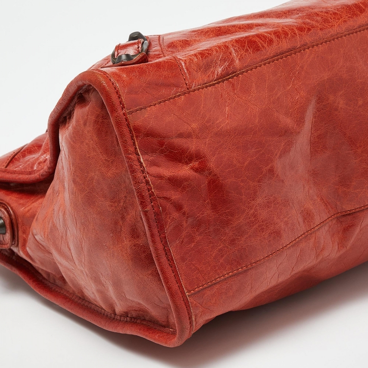 Pre Owned Balenciaga Orange Leather RH Classic City Bag