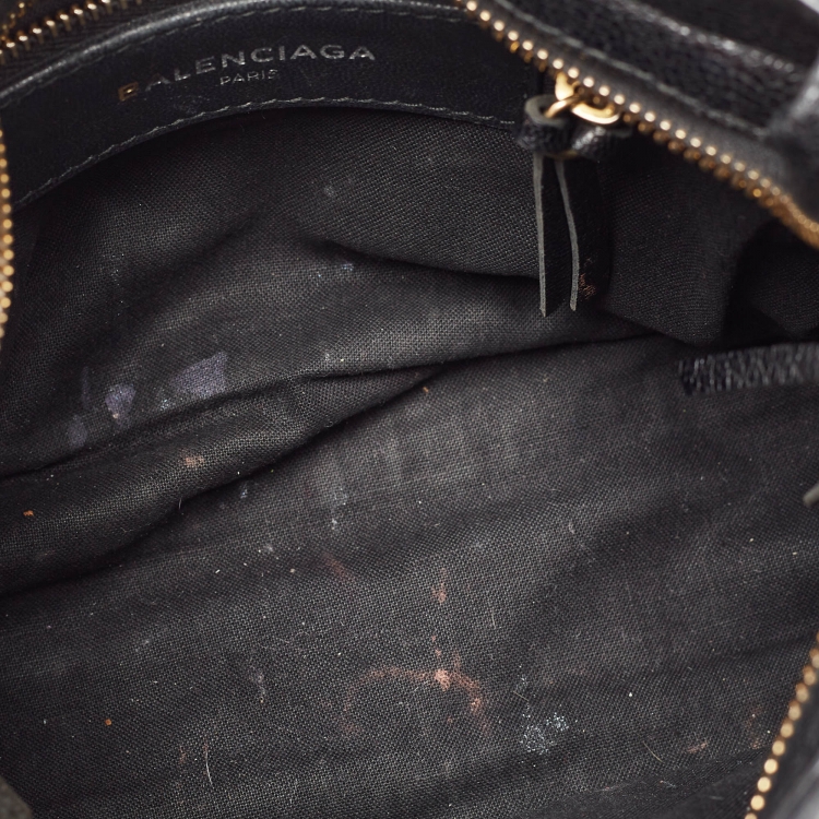 Pre Owned Balenciaga Black Leather Mini Metallic Edge Classic City Bag