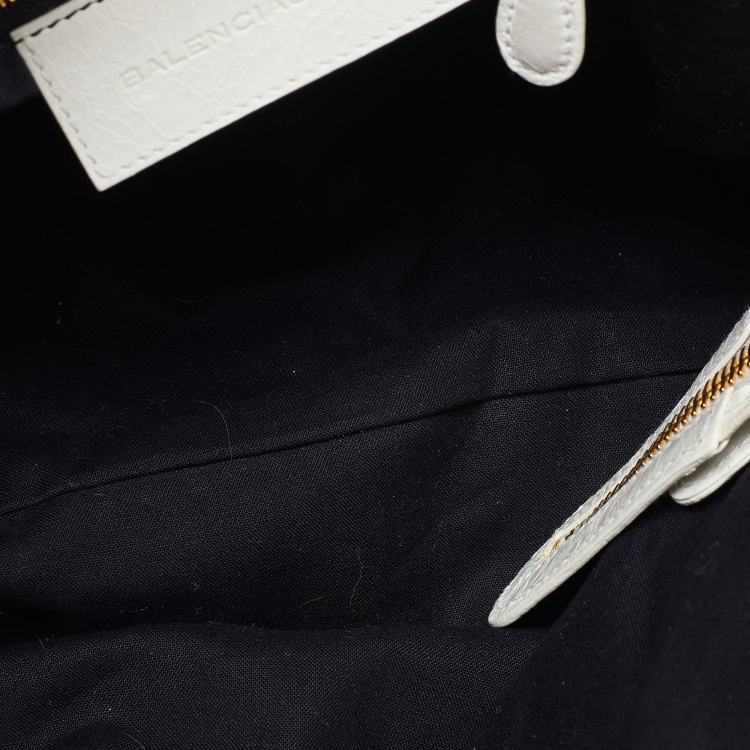 Pre Owned Balenciaga White Leather GGH Classic City Bag