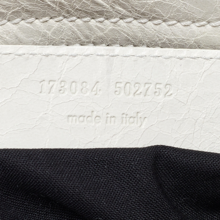 Pre Owned Balenciaga White Leather GGH Classic City Bag