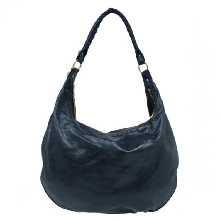 Pre Owned Balenciaga Black Leather Giant Hobo