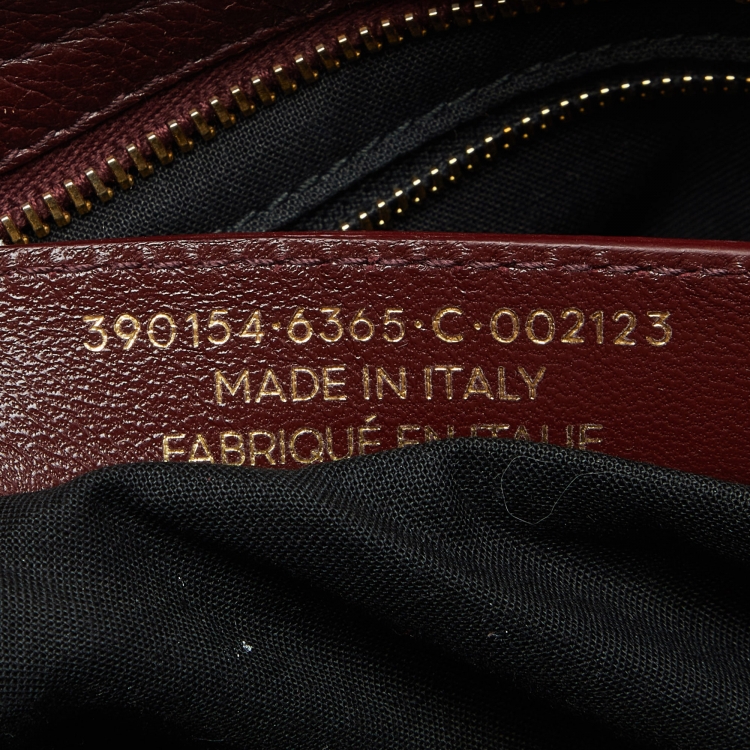 Pre Owned Balenciaga Rouge Pourpre Leather Medium Classic Metallic Edge City Bag