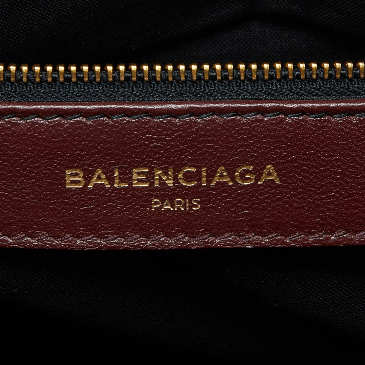 Pre Owned Balenciaga Rouge Pourpre Leather Medium Classic Metallic Edge City Bag