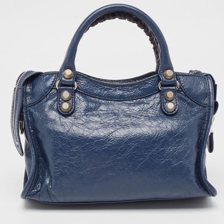 Pre Owned Balenciaga Blue Leather Mini Classic City Bag