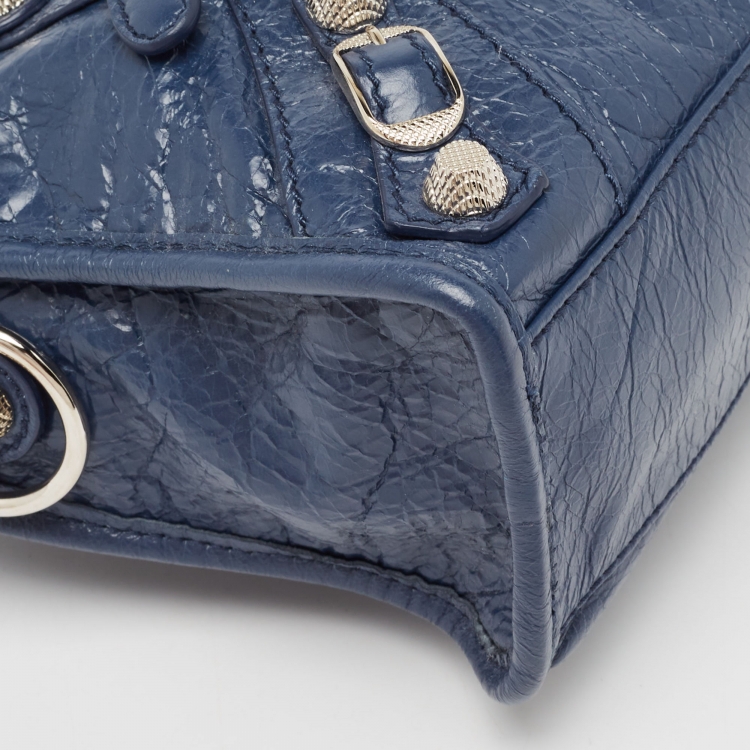 Pre Owned Balenciaga Blue Leather Mini Classic City Bag