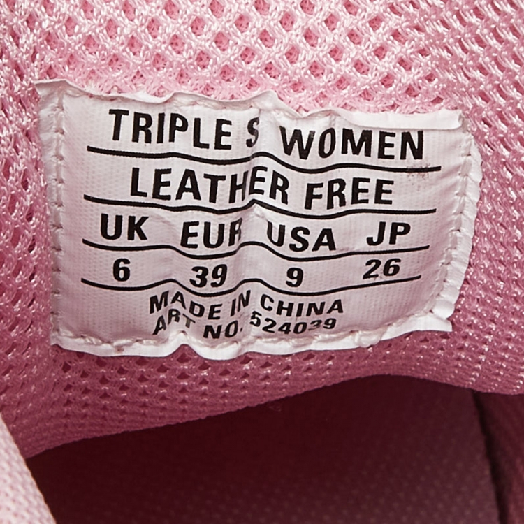 مملوكة مسبقًا Balenciaga Pink Faux Leather and Mesh Triple S Low Top Sneakers Size 39