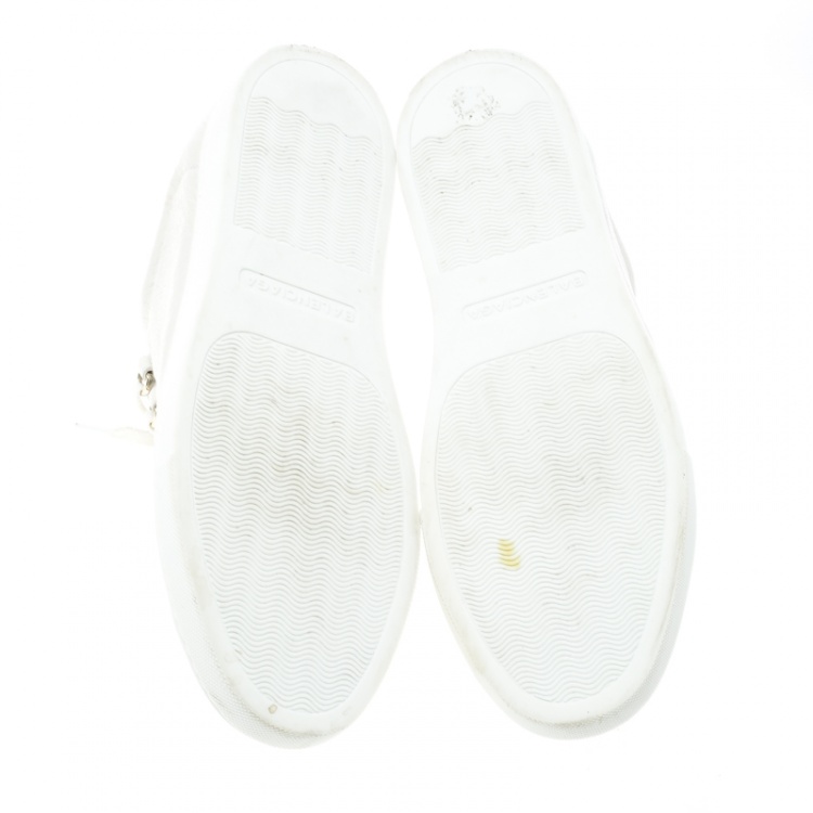 Pre Owned Balenciaga White Leather Arena Platform Sneakers Size 40