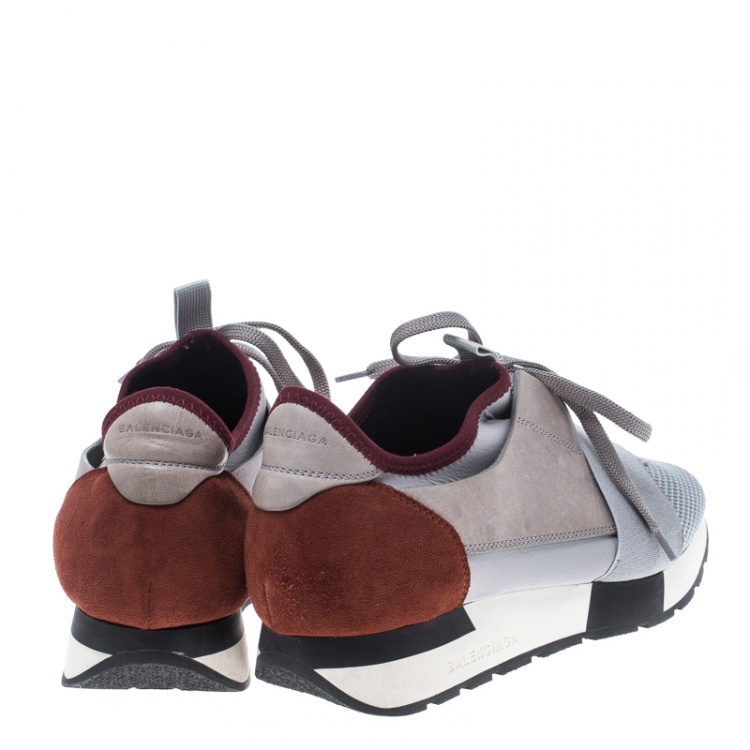 Pre Owned Balenciaga Multicolor Suede and Leather Race Runners Sneakers Size 39