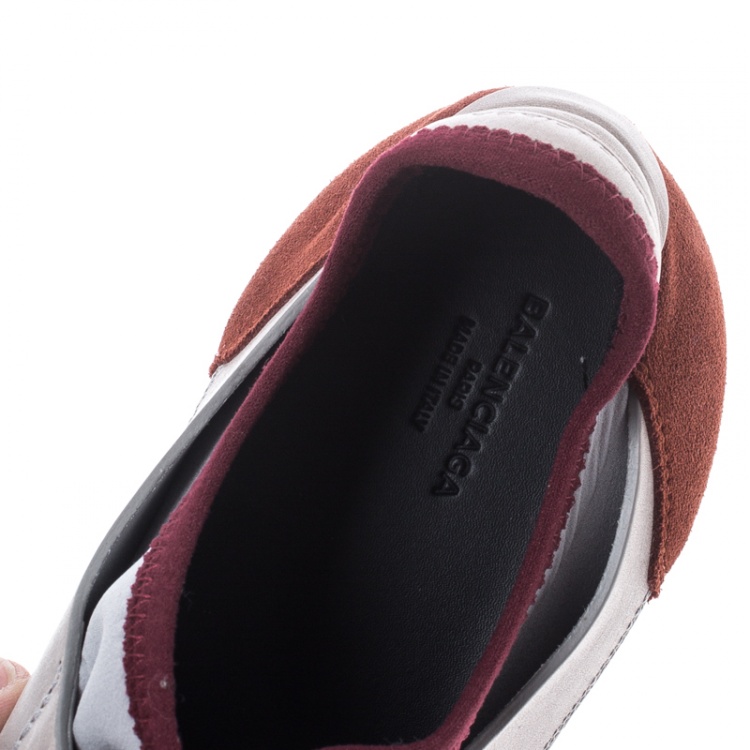 Pre Owned Balenciaga Multicolor Suede and Leather Race Runners Sneakers Size 39
