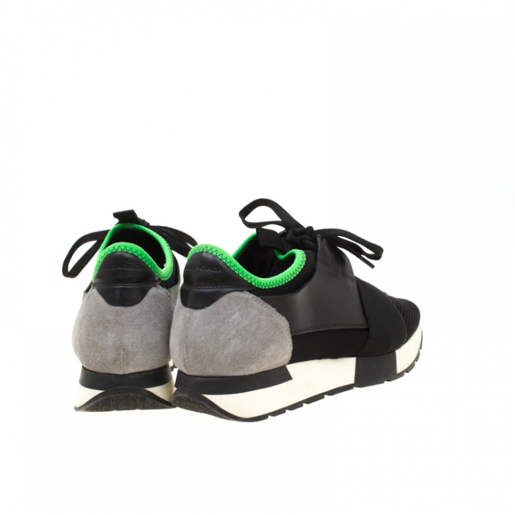 Pre Owned Balenciaga Multicolor Suede And Leather Race Runners Sneakers Size 39