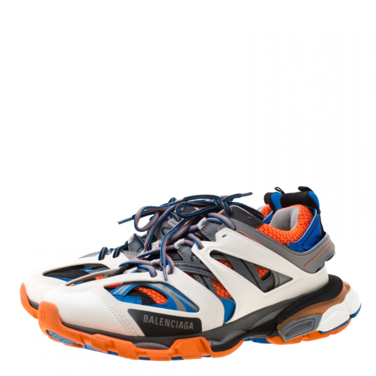 Pre Owned Balenciaga Multicolor Leather/Mesh Track Lace Up Sneakers Size 41