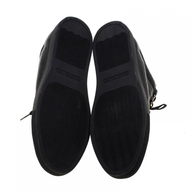 Pre Owned Balenciaga Black Leather Arena Low Top Sneakers Size 40