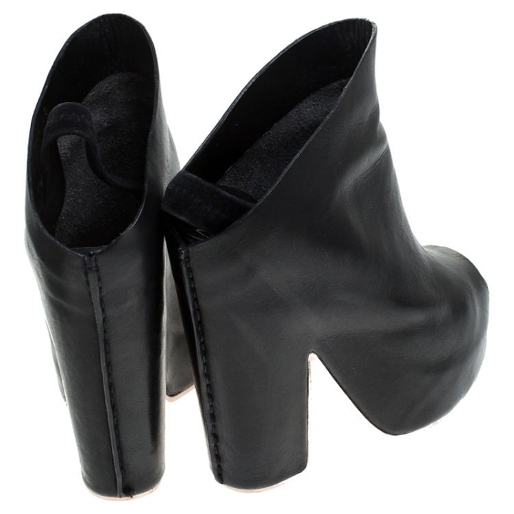 Pre Owned Balenciaga Black Leather Open Toe Platform Mule Sandals Size 38