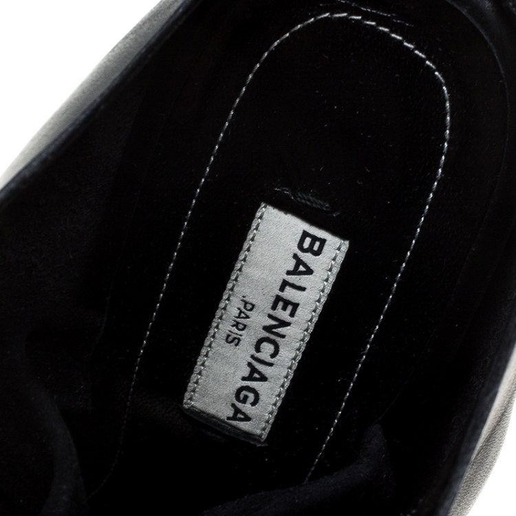 Pre Owned Balenciaga Black Leather Open Toe Platform Mule Sandals Size 38