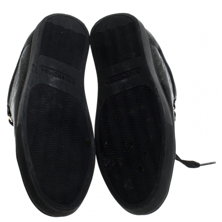 Pre Owned Balenciaga Black Leather Arena Lave Up Sneakers Size 37