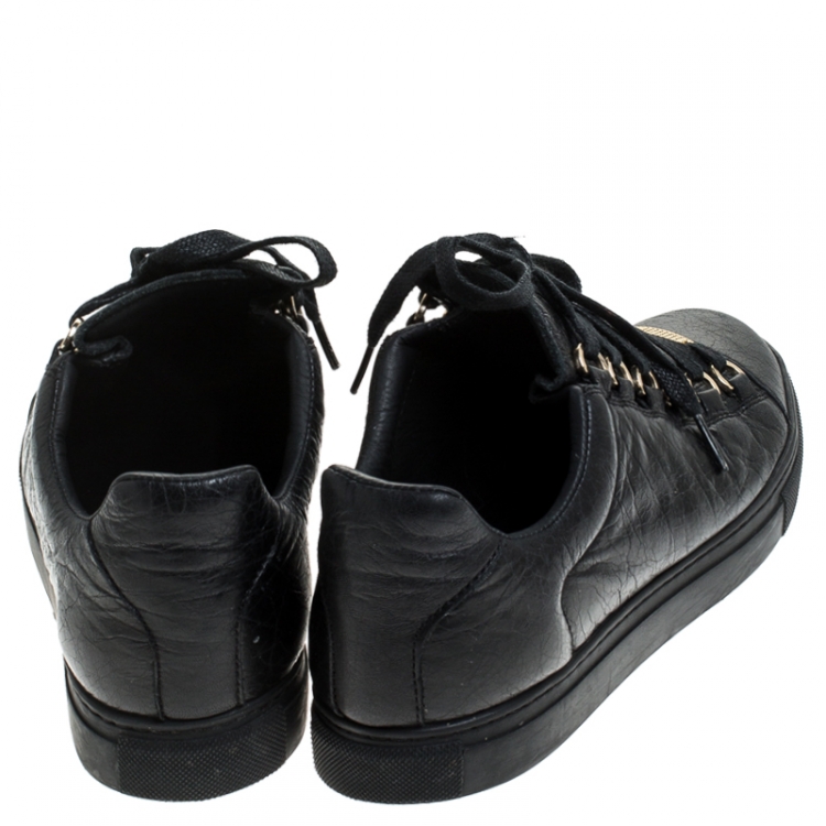 Pre Owned Balenciaga Black Leather Arena Lave Up Sneakers Size 37