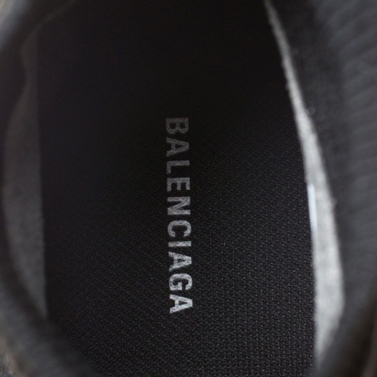Pre Owned Balenciaga Black Knit Fabric Speed Trainer Lace Up Sneakers Size 38