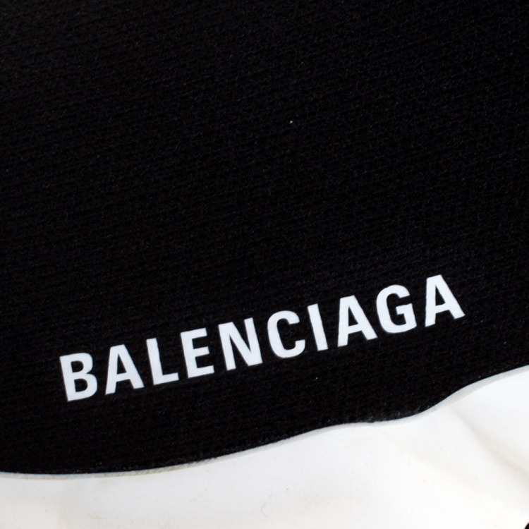 Pre Owned Balenciaga Black Knit Fabric Speed Trainer Sneakers Size 38