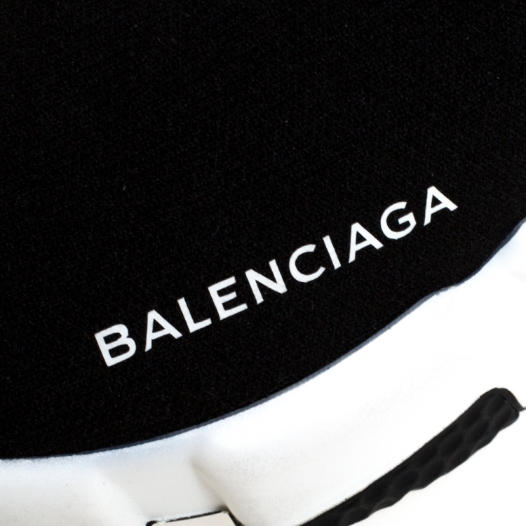 Pre Owned Balenciaga Black Knit Fabric Speed Trainer Sneakers Size 38