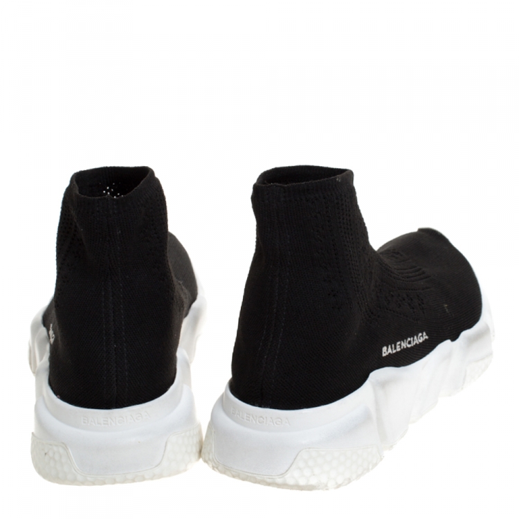 Pre Owned Balenciaga Black Knit Fabric Speed Trainer Sneakers Size 39