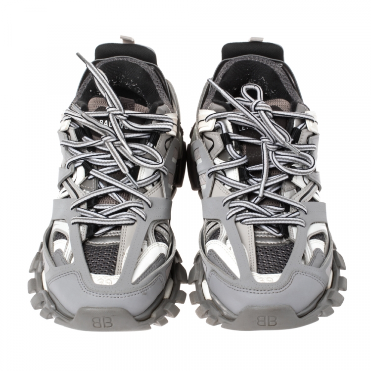 Pre Owned Balenciaga Multicolor Nylon and Mesh Track Led Trainer Sneakers Size 39