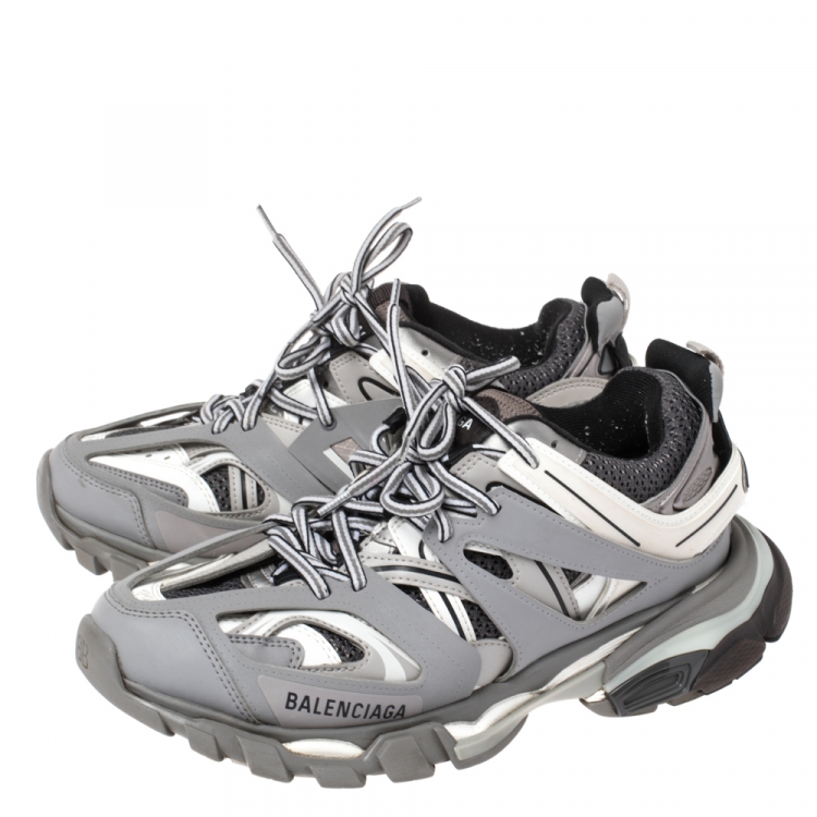Pre Owned Balenciaga Multicolor Nylon and Mesh Track Led Trainer Sneakers Size 39
