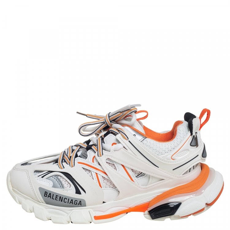 Balenciaga Track Men039s White And Orange Sneakers New  eBay