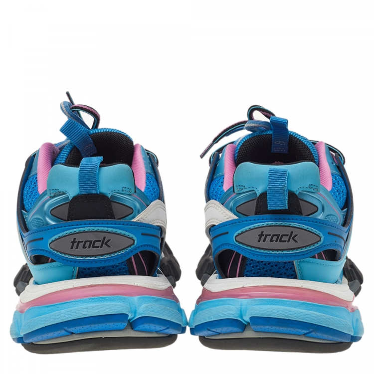 Pre Owned Balenciaga Multicolor Mesh And Synthetic Leather Track Low Top Sneakers Size 38