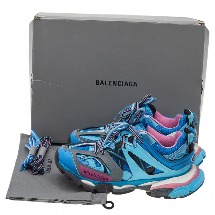 Pre Owned Balenciaga Multicolor Mesh And Synthetic Leather Track Low Top Sneakers Size 38