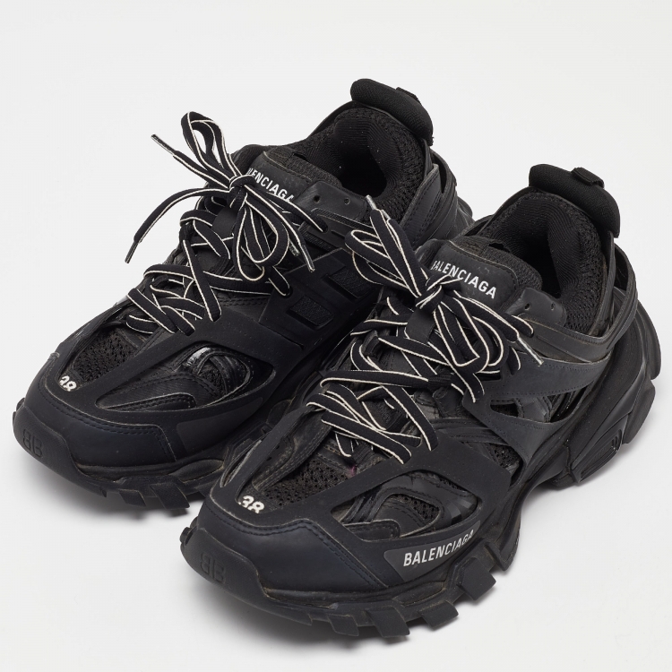 Balenciaga Black Mesh and Faux Leather Track Low Top Sneakers Size 38  Balenciaga | TLC