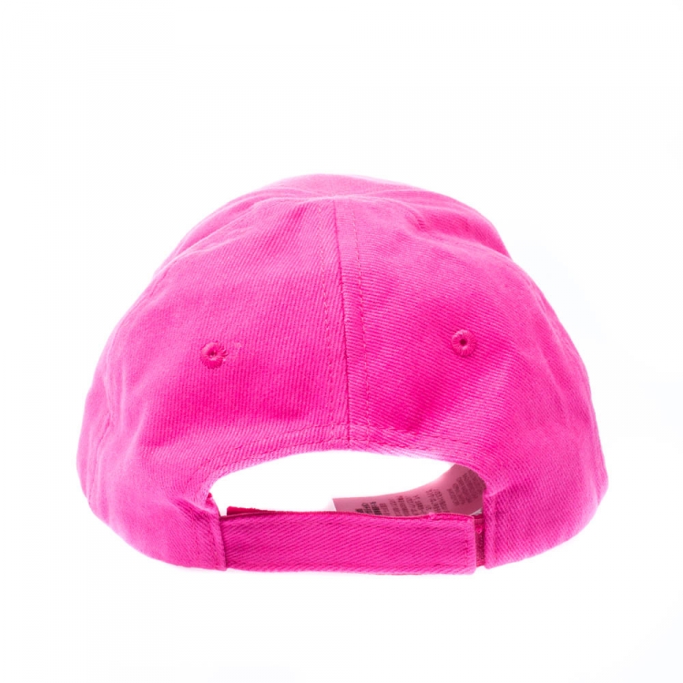 Pre Owned Balenciaga Pink Cotton Embroidered Logomania Baseball Cap L