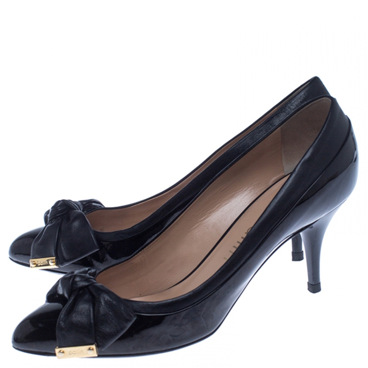 مملوكة مسبقًا Ballin Black Patent Leather/Leather Pumps Size 38 