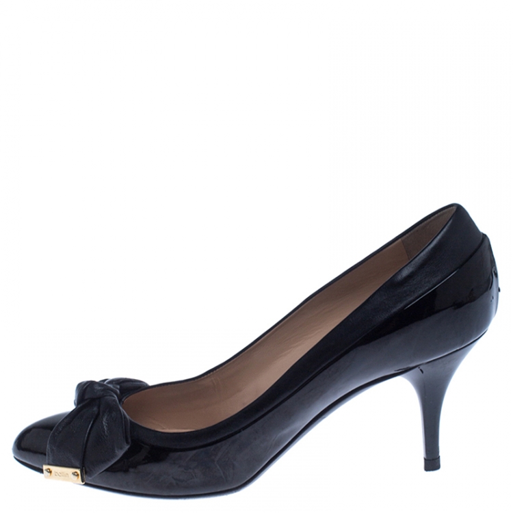 مملوكة مسبقًا Ballin Black Patent Leather/Leather Pumps Size 38 