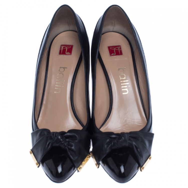 مملوكة مسبقًا Ballin Black Patent Leather/Leather Pumps Size 38 