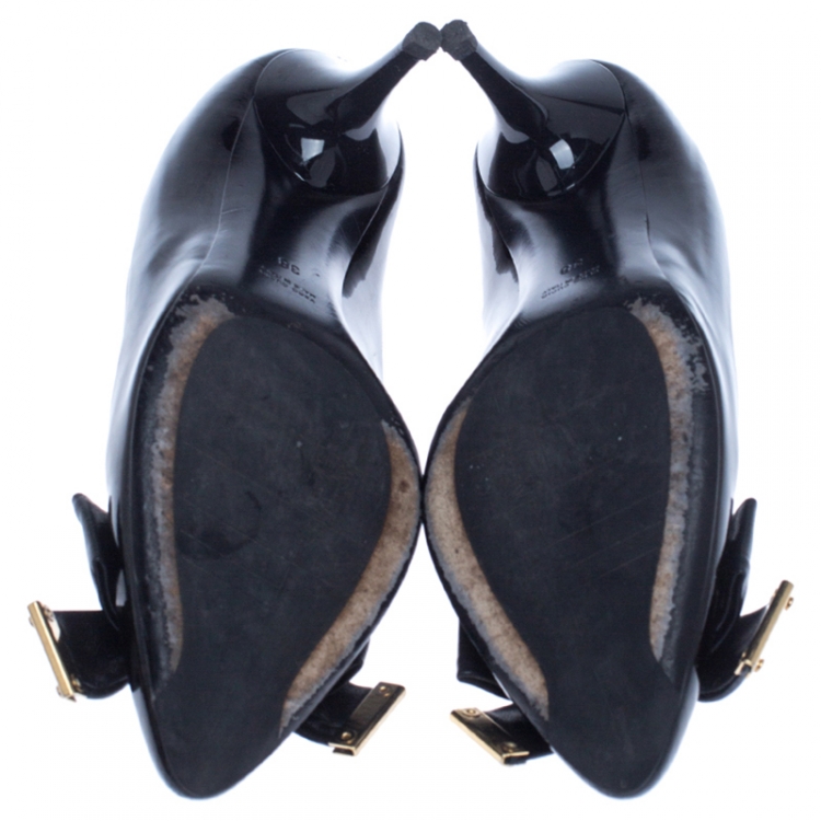 مملوكة مسبقًا Ballin Black Patent Leather/Leather Pumps Size 38 