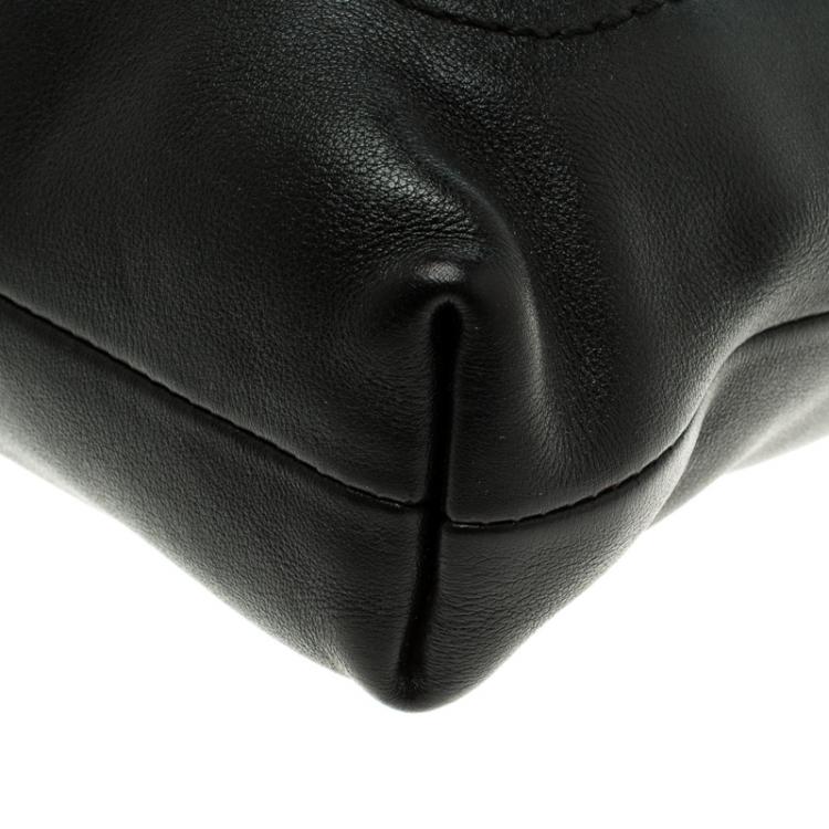Pre Owned Bally Black Leather B Logo Crossbody Bag
